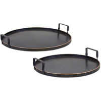 Melrose International 82396 Metal Tray - Set of 2