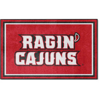 FANMATS 37783 Louisiana-Lafayette Ragin' Cajuns 4ft. x 6ft. Plush Area Rug