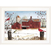 Winter Friends 2 White Framed Print Wall Art