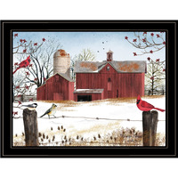 Winter Friends 8 Black Framed Print Wall Art