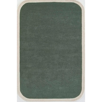 Novogratz by Momeni Tallulah Solid Color Ivory Border Wool Hand Tufted Area Rug, 5' X 8', Green