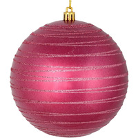 Vickerman 528228-6  Berry Red Candy Glitter Ball Christmas Tree Ornament (3 pack) (N187821D)