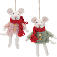 Melrose International Winter Mouse Ornament (Set of 6)