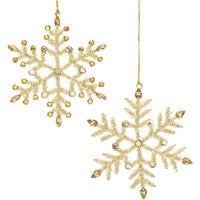 Melrose International Jeweled Metal Snowflake Ornament (Set of 12)