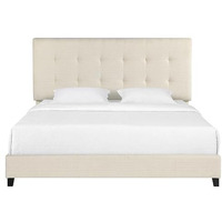 Bridgevine Home Tufted Upholstered Platform Bed, King Size, Dynasty Beige