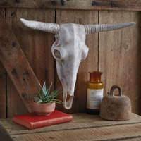 Colonial Tin Works Longhorn Resin Skull, 16-inch Height, Home, Home Dcor