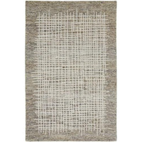 HomeRoots 514332 8 x 10 ft. Tan & Ivory Wool Plaid Hand Tufted Handmade Stain Resistant Rectangle Area Rug