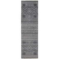 HomeRoots 512576 10 x 13 ft. Ivory Blue & Gray Geometric Hand Knotted Rectangle Area Rug