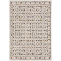 HomeRoots 509447 8 x 11 ft. Oriental Power Loom Stain Resistant Rectangle Area Rug with Fringe Ivory & Gold