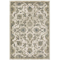 HomeRoots 509870 8 x 10 ft. Beige Gold Blue & Gray Oriental Power Loom Stain Resistant Rectangle Area Rug