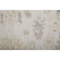 HomeRoots 515008 9 x 12 ft. Tan Ivory & Orange Floral Hand Knotted Stain Resistant Rectangle Area Rug