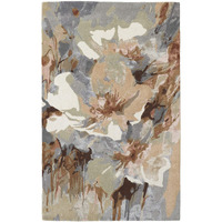 HomeRoots 513399 10 x 14 ft. Tan Gray & Green Wool Floral Hand Tufted Handmade Rectangle Area Rug