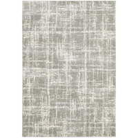 HomeRoots 510860 10 x 13 ft. Gray & Ivory Abstract Shag Power Loom Stain Resistant Rectangle Area Rug