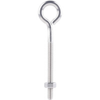 Hampton Stainless Steel Eye Bolt 4  Overall 2-3/8  Tread 115 Lb Bulk Stainless Steel