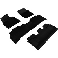 3D MAXpider Custom Fit KAGU Floor Mat (BLACK) for 2008-2012 TOYOTA LAND CRUISER - 1ST ROW 2ND ROW 3RD ROW