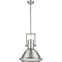 Chloe CH58021BN16-DP1 16  Shade Industrial-Style 1 Light Brushed Nickel Ceiling Mini Pendant