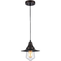 Chloe CH58054RB09-DP1 IRONCLAD Industrial-Style Ceiling Mini Pendant with 9  Shade, 9.81 x 9 x 9, Bronze