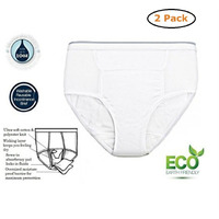 Men's Reusable Incontinence Brief 10oz - Size -Medium 34-36 - Pack of 2