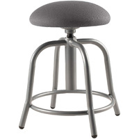 OKLAHOMA SOUND CORPORATION Height Adjustable Swivel Designer Stool with 3  Charcoal Fabric Padded Seat and Grey Frame - Perfect for Science Lab, Institutional or Educational Center