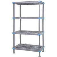 Quantum Storage Systems QP244274VS-4 Millenia Shelving Unit, 42  W x 24  D x 74  H, 2000 lbs Capacity, Polypropylene/ABS, Gray, NSF