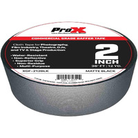 Prox XGF-212BLK 2 Inch 36FT 12YD Matte Black Commercial Grade Gaffer Tape Pros Choice Non-Residue