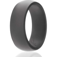 ROQ Silicone Rubber Wedding Ring for Men, Comfort Fit, Breathable Rubber Engagement Band, Men's Wedding Band, 8mm Wide 2mm Thick, Dome Solid, Single, Grey, Size 9