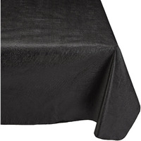 Carnation Home Fashions Vinyl Tablecloth with Polyester Flannel Backing, 52, 90-Inch, Black