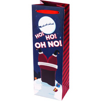 Cakewalk 2852 Ho Ho Oh No Single Bottle Paper Wine Bag, Red