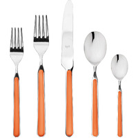 Mepra Fantasia 20-Piece Kitchen Set - Carrot Finish Handle Dishwasher Safe Cutlery