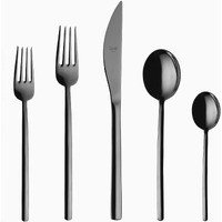 MEPRA 108622005 Due Black Gold 5-Piece Durable 18/10 Stainless Steel American Style Flatware Cutlery Set for Fine Dining, Dishwasher Safe, Service for 1