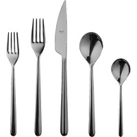 MEPRA Linea 5 Pcs Oro Nero Place Setting Set  Metallic Tableare, Dishasher Safe Cutlery (108722005)