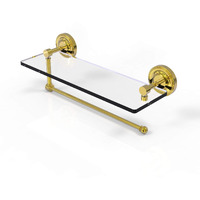 Allied Brass Prestige Regal Collection 16 Inch Glass Shelf Paper Towel Holder, Polished Brass