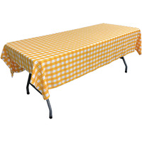 LA Linen Gingham Tablecloth - Checkered Tablecloth for Parties, Picnics & More - Farmhouse Tablecloth - Spring Tablecloth - Picnic Tablecloth - Cloth Tablecloths for Rectangle Tables - 60x90 Yellow