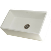 Kingston Brass GKFA331810BC Arcticstone Single Bowl Kitchen Sink, 33  (L) x 18  (W) x 9-9/16  (D), Matte White