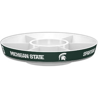 Fremont Die NCAA Michigan State Spartans Party Platter, 14.5  Diameter, 14.5  Diameter, White/Team Colors