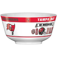 Fremont Die NFL Tampa Bay Buccaneers Party Snack Bowl, 11.75  Bowl (2 Gallon), White/Team Colors