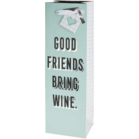 Cakewalk (Bags) Good Friends Bring Single-Bottle Wine Bag, Multicolor