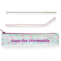 Blush Save The Mermaids Glass Straw Set, One size, Multicolor