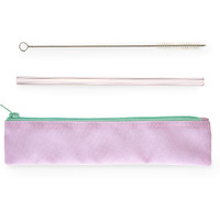 Blush Lavender Glass Straw Set, One size, Purple