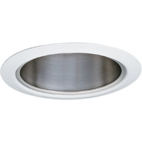 Jesco Lighting TM5510CHWH 5-Inch Aperture Line Voltage Trim Recessed Light, Aperture Cone, Chrome Finish with White Trim