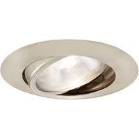 Jesco Lighting TM604ST 6-Inch Aperture Line Voltage Trim Recessed Light, Adjustable Gimbal Ring, Satin Chrome Finish