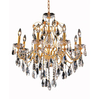 Elegant Lighting 2016D26G/RC Royal Cut Clear Crystal St. Francis 8-Light, Single-Tier Crystal Chandelier, 26  x 23 , Gold Finish