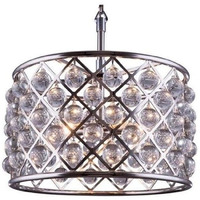 Elegant Lighting Madison Collection 1204D20PN/RC 6-Light Pendant Lamp with Royal Cut Crystals, Polished Nickel Finish