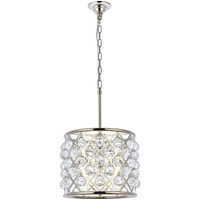 Elegant Lighting Madison Collection 4-Light Pendant Lamp with Royal Cut Crystals, Polished Nickel Finish