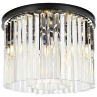 Elegant Lighting Sydney Collection 6-Light Flush Mount with Royal Cut Crystals, 6 Mocha Brown Finish