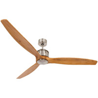 Lucci Air 210506010 Akmani DC Ceiling Fan 60 Inch, Brushed Chrome ith Solid Wood Teak Colored Blades