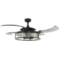 Fanaway 212927010 Classic Retractable 4-Blade 3-Light AC Ceiling Fan, 48 Inch, Antique Black and Smoke