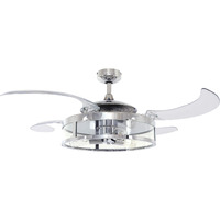 Fanaway 212926010 Classic Retractable 4-Blade 3-Light AC Ceiling Fan, 48 Inch, Chrome and Clear