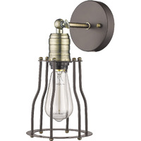 Chloe Charles Industrial-Style 1 Light Rubbed Bronze Wall Sconce 6  Wide