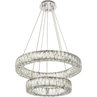 Elegant Decor Indoor Modern Monroe Integrated LED chip Light Chrome Chandelier Clear Royal Cut Crystal - 23.6x23.6x12